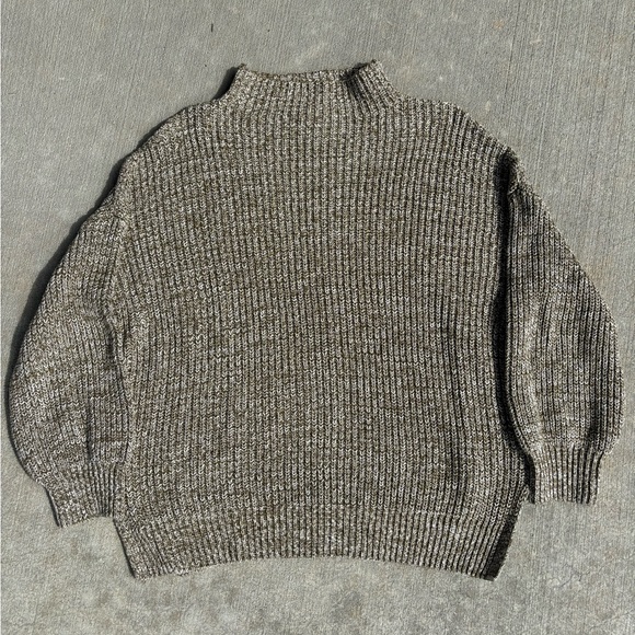 Cupcakes and Cashmere Sweater Size Small Mock Neck Marled Knit Olive - Picture 1 of 7